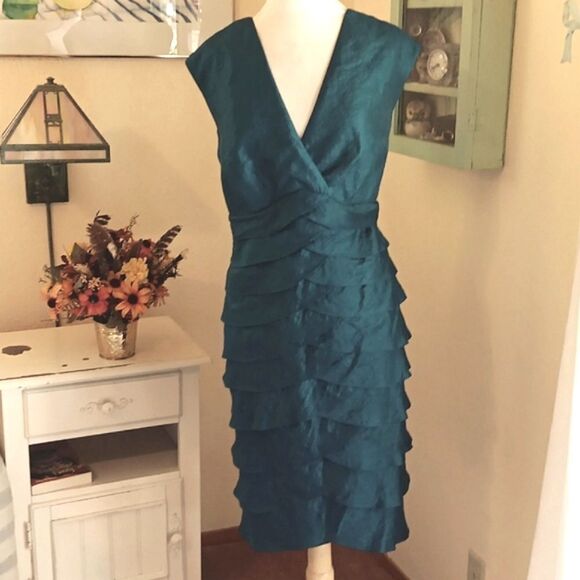 Dressbarn Woman Teal Dressy Dress - Picture 1 of 11